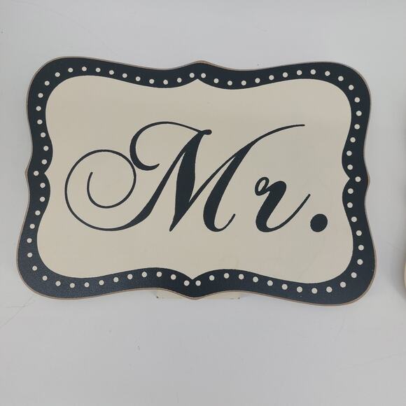 Mr. & Mrs. Signs for Wedding Black White Sweetheart Table Love Bride - Picture 4 of 8
